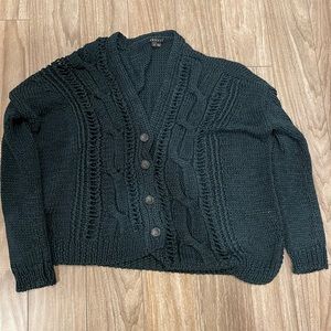 Theory cardigan in green cable